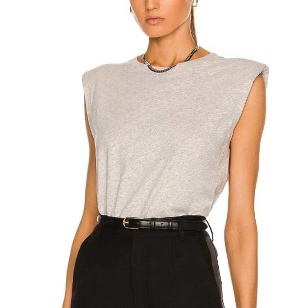 NWT IRO Tarika Sleeveless Crewneck Top Padded Shoulder Size XS Organic Cotton